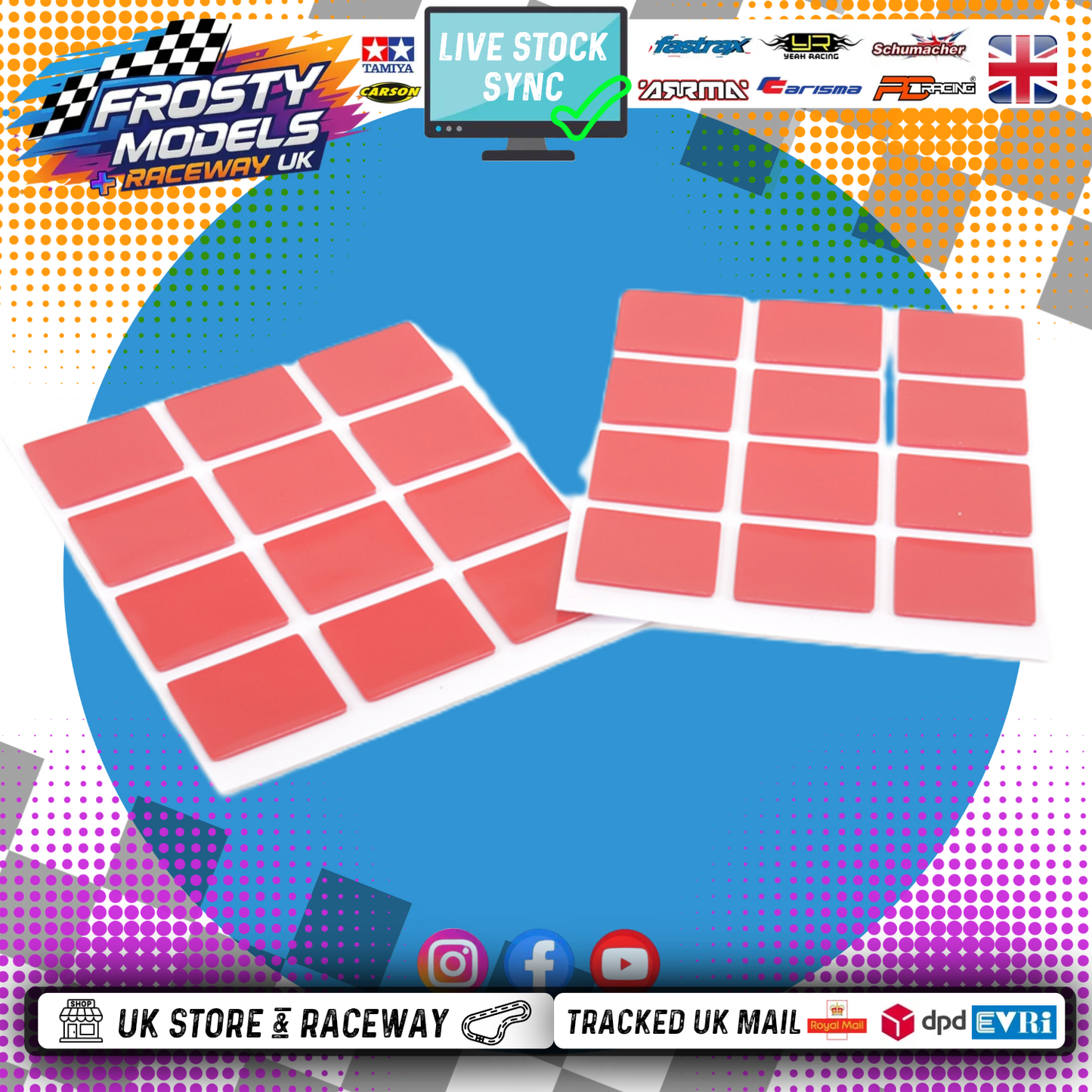 CORE RC - Double RC ESC / RECEIVER Sided Tape PRE_CUT Pads 25mm x 20mm - pk24 - CR801