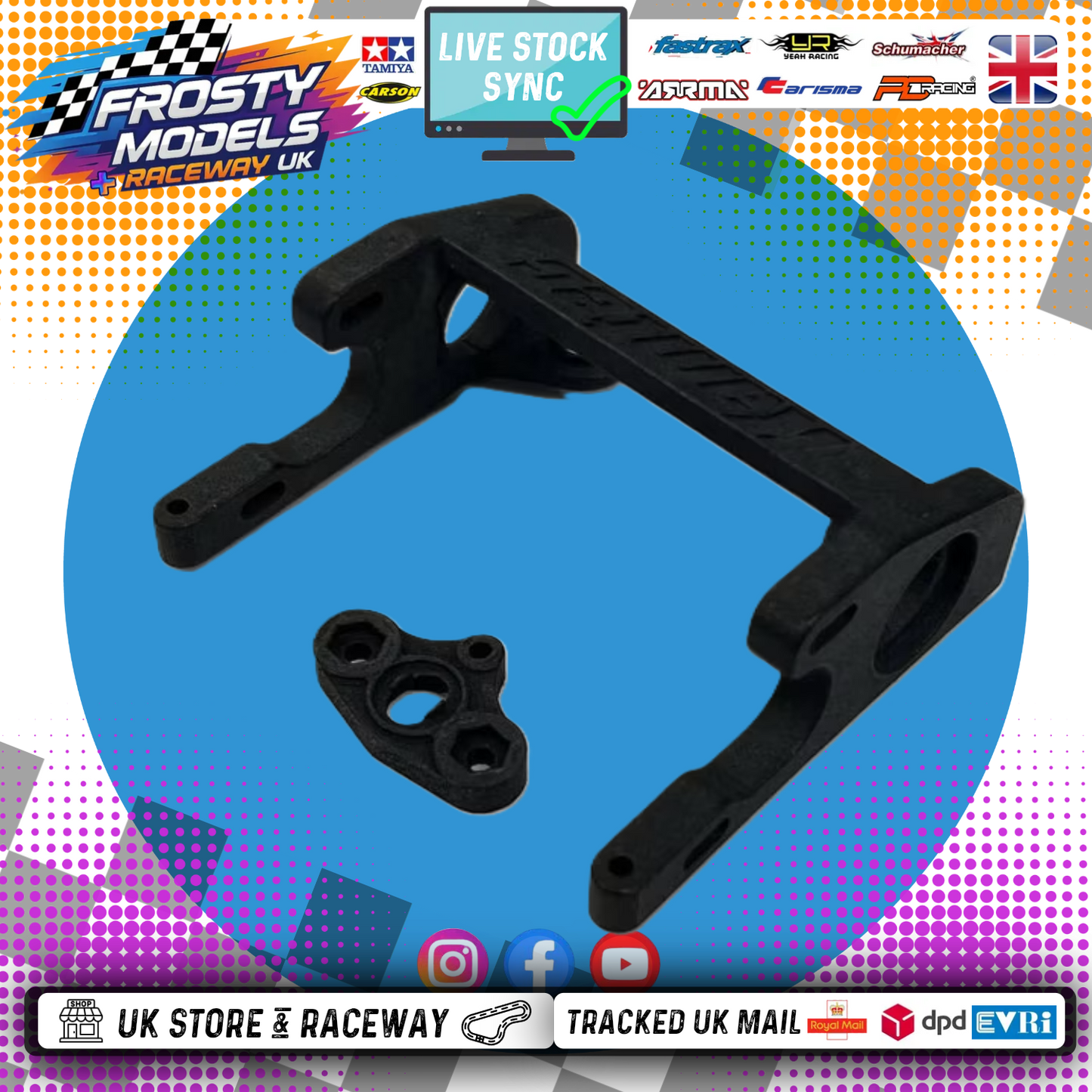 KAMTEC - Mini Racer Pro / Supastox / NASCAR - Pro 3D printed Rear Motor Pod Assembly