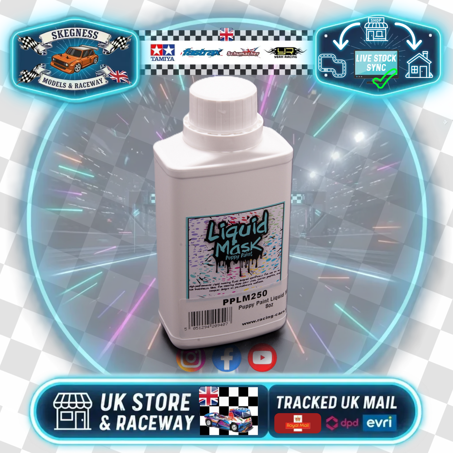 (PRE-ORDER - DUE 15-1-26) PuppyPaint - RC MODEL CAR BODY MASKING - Liquid Mask 250ml - PPLM250