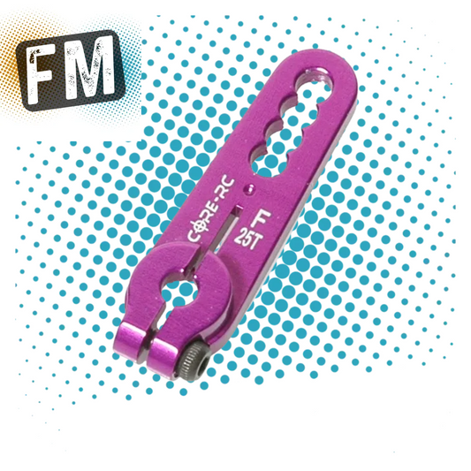 CORE RC ALLOY 1/10 STANDARD SIZE SERVO ARMS - BLACK/PURPLE - OFFSET/STANDARD - MULTI LISTING