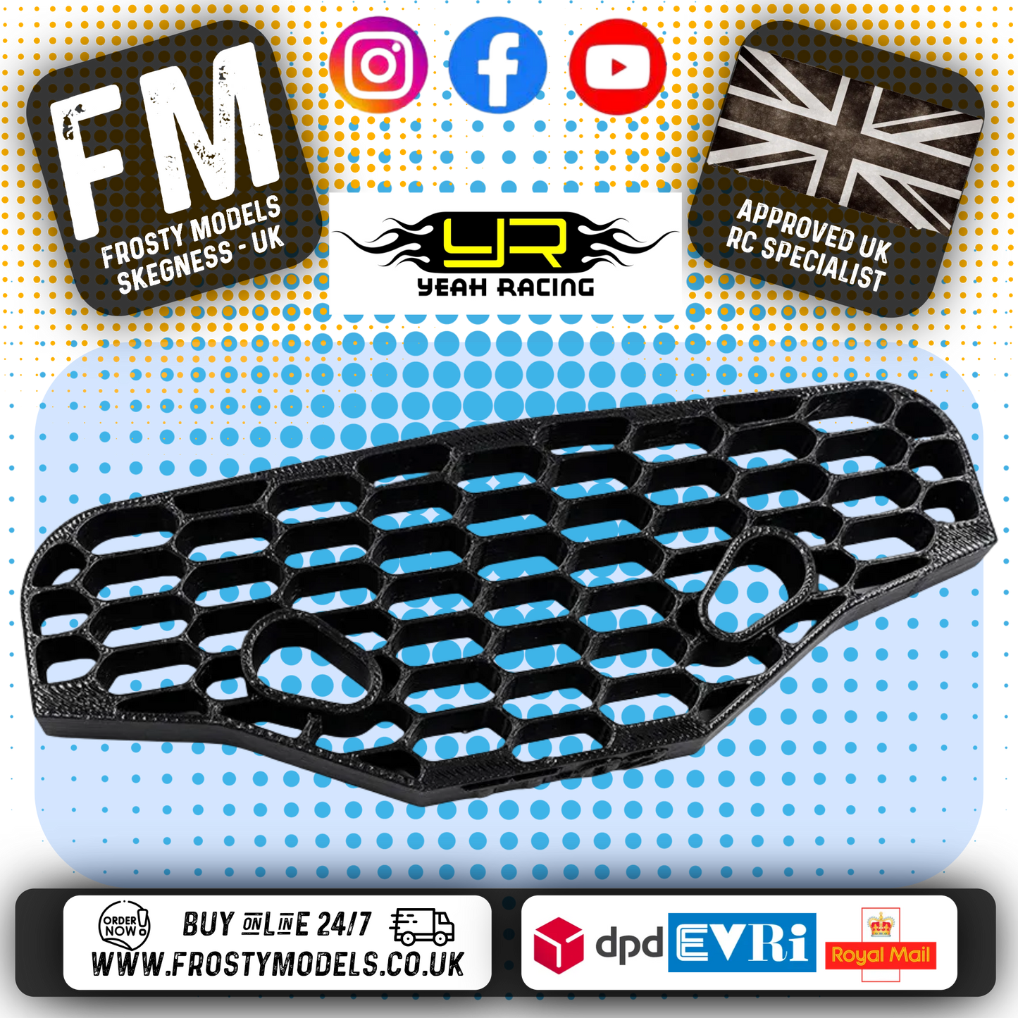 YEAH RACING - Filaman 3D Bumper For Tamiya TT02 & TT01E - YF3D-001BK