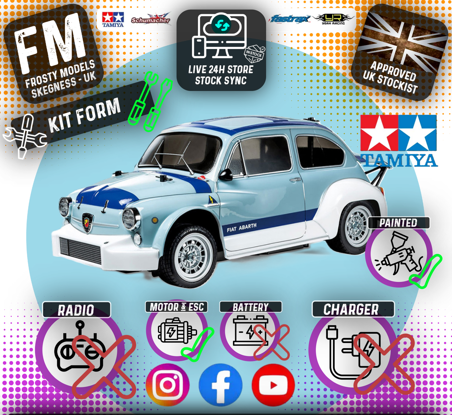 TAMIYA 47492 - PAINTED 1000 TCR Berlina Corse (MB01 Mini) RC 2WD Car Kit - (Inc's ESC & Motor - Requires Radio Set, Servo, Battery & Charger))