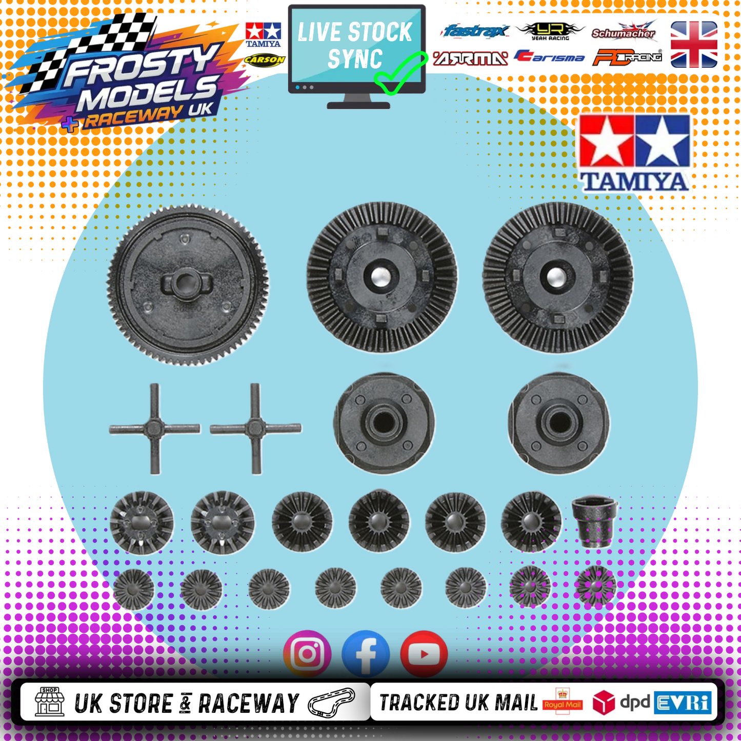 TAMIYA 51531 - TT02 - (70T SPUR GEAR + G PARTS DIFF GEARS) Stock Replacement Genuine Parts