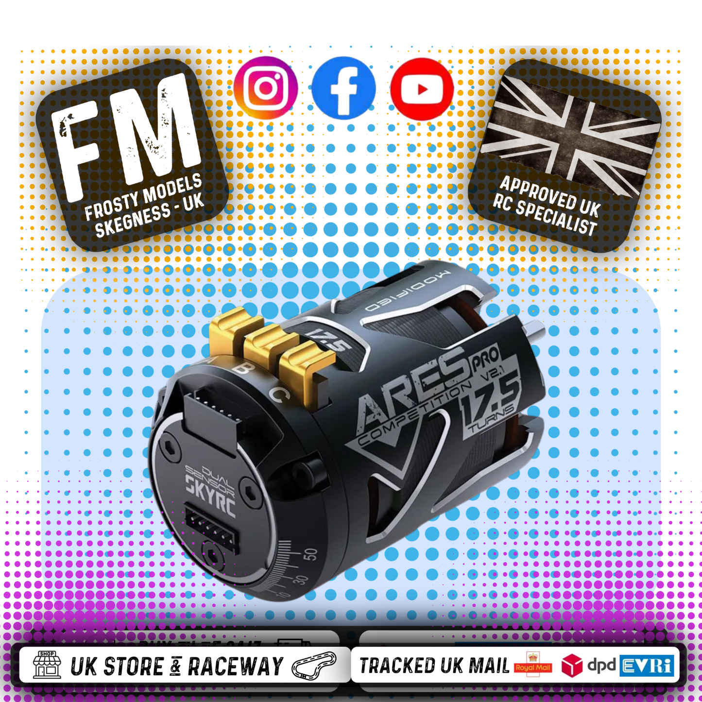 ARES - V2.1 Spec Brushless Sensored AT Motor 13.5T - SK-400003-58 (BRCA APPROVED)
