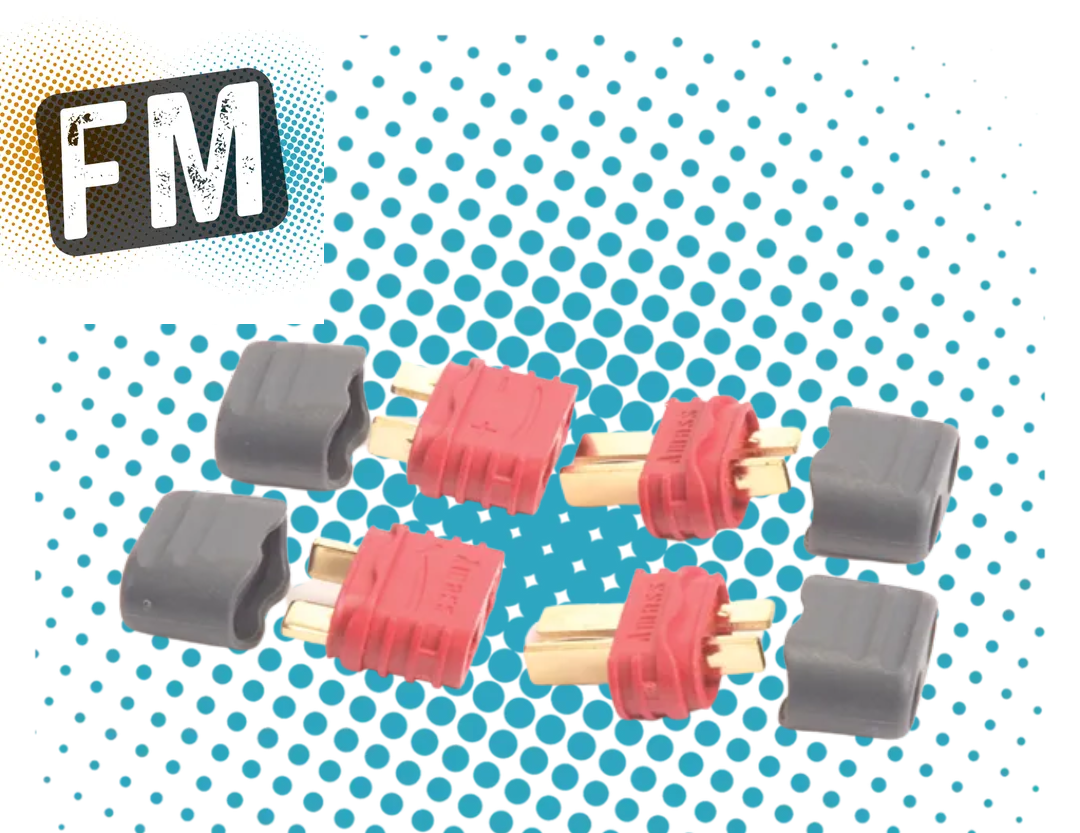 AMASS - RC ESC/BATTERY DEANS T PLUG CONNECTORS WITH CABS (2 PRS) - MK5622