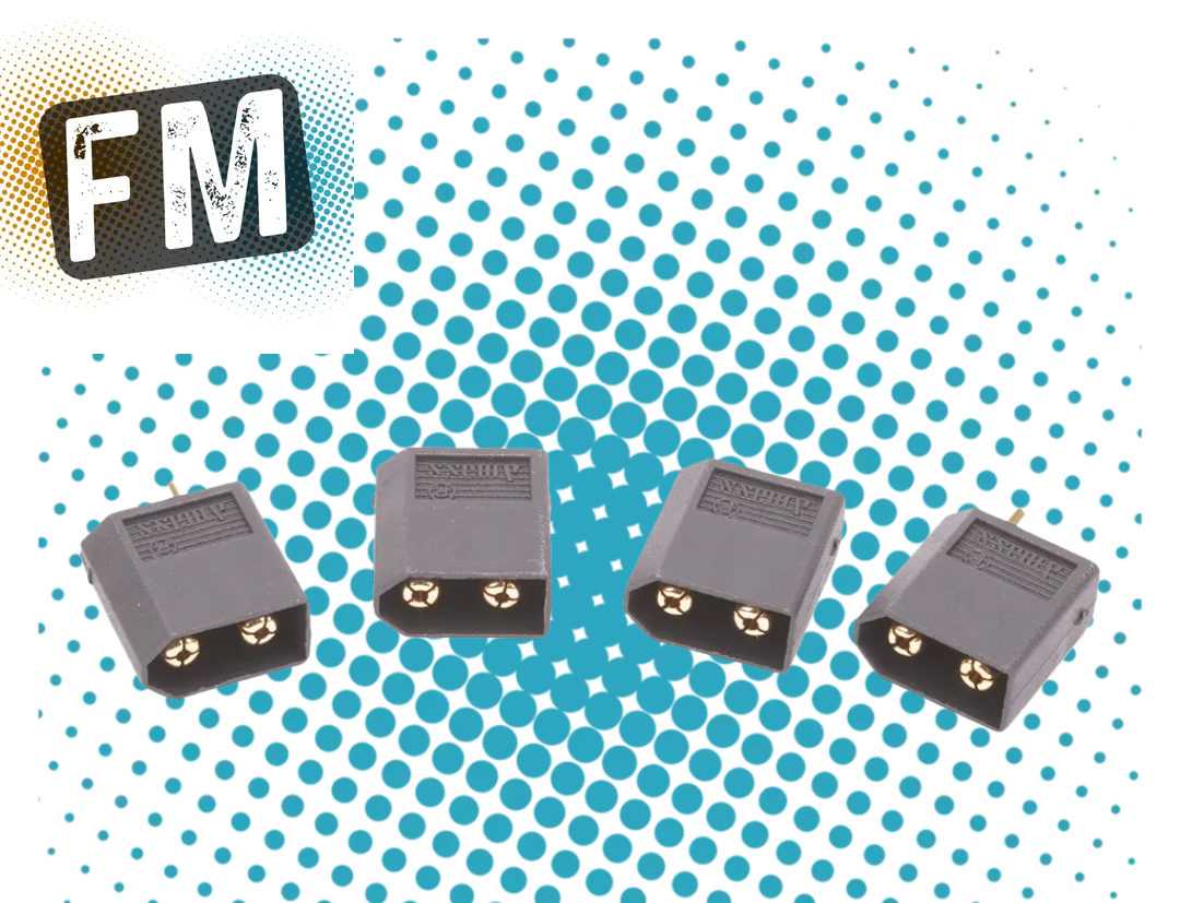 XT60 PLUG (Fitted on ESC & Sky Chargers) (MALE) BLACK - 4PCS - MK2980FBK