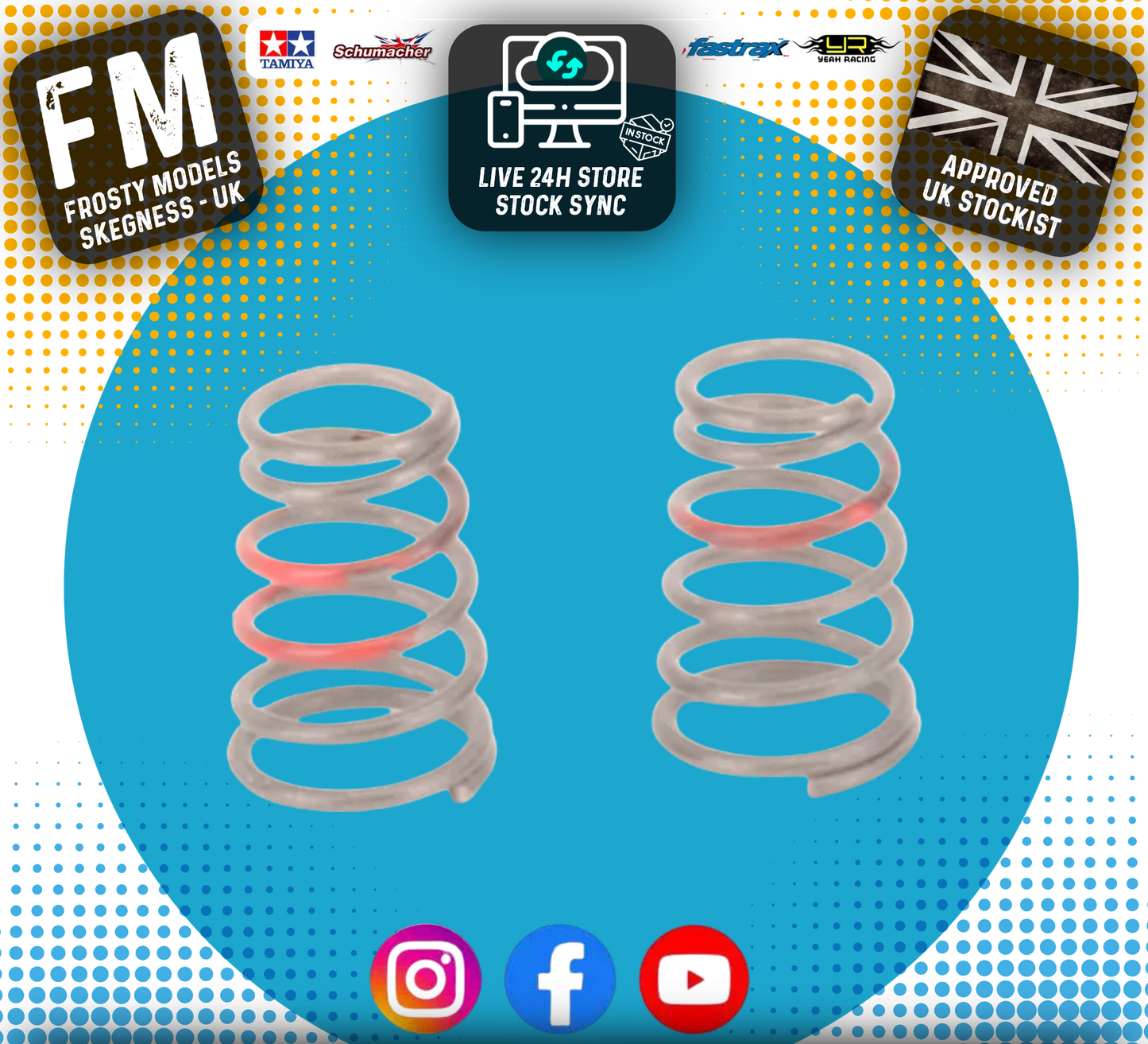 Schumacher - Rear Springs Red Dot-Hard Ultra (1pr) - Atom & Icon (Kamtec Pro Mini Racer) U7322