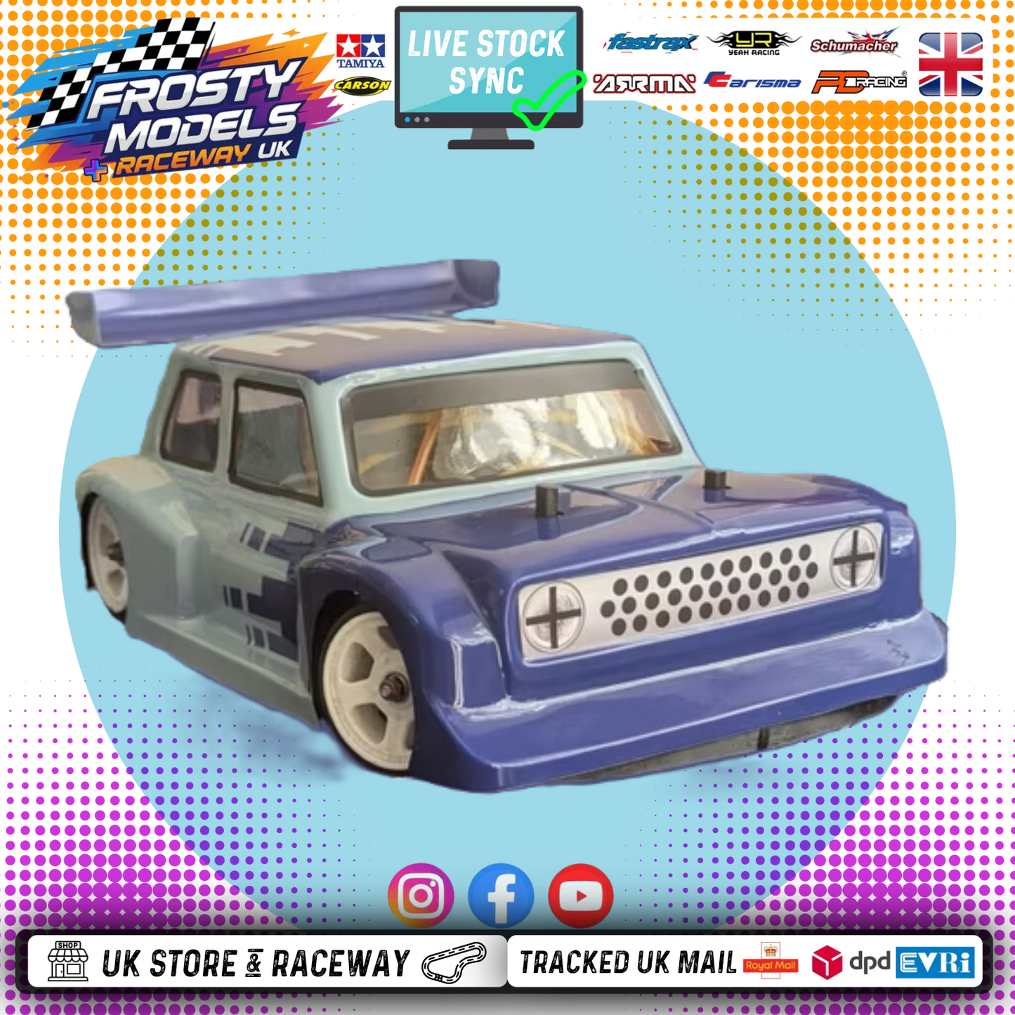 KAMTEC GT12 MINI Chubman 758 Body (fits Mini Racer/Mini Assassin/Batt Cave JOK3R/ (1MM CLEAR LEXAN)