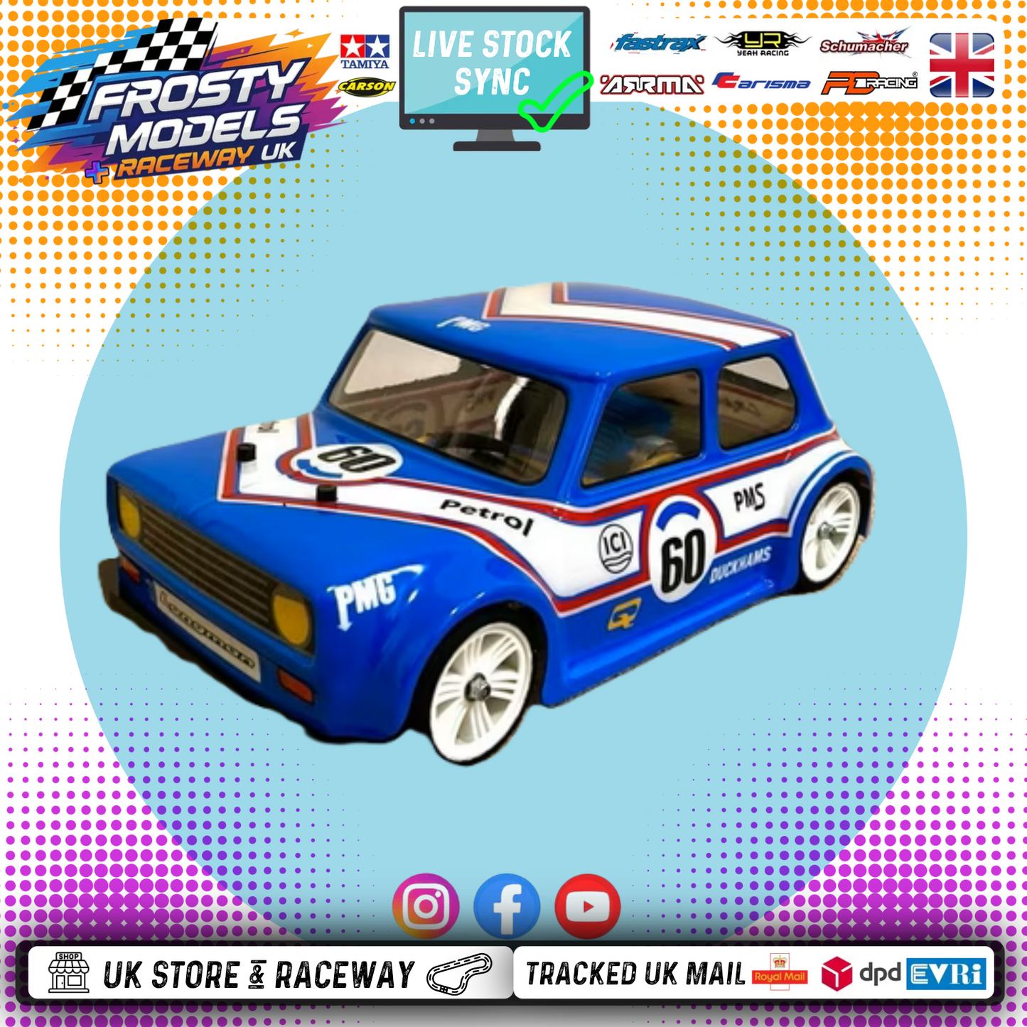 KAMTEC GT12 MINI CLUBMAN 753 Body (fits Mini Racer/Mini Assassin/Batt Cave JOK3R/ (1MM CLEAR LEXAN)