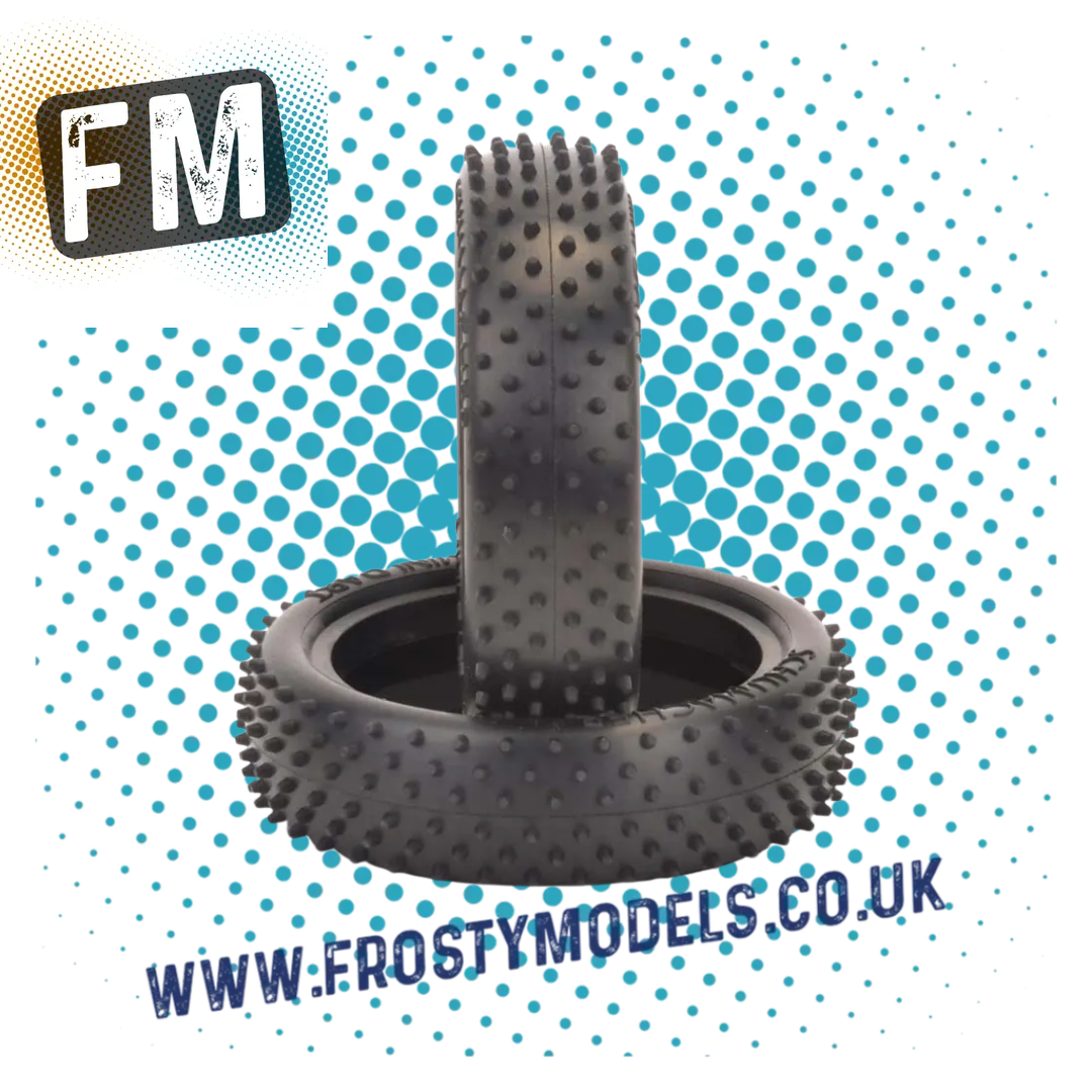 SCHUMACHER MINI DART 1/10 2.2IN BUGGY TYRE/TIRES 2WD FRONT YELLOW - U6824