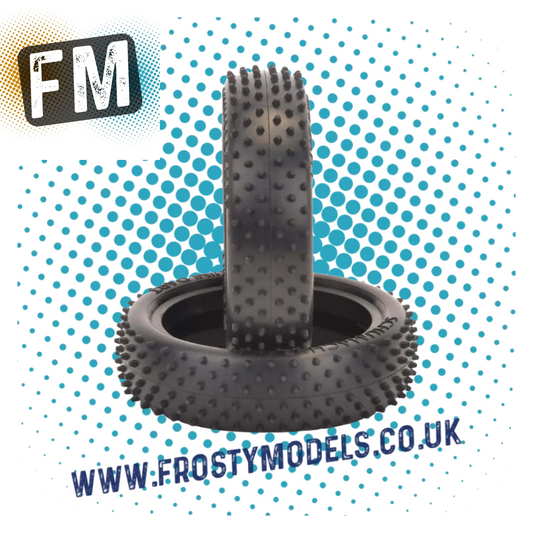 SCHUMACHER MINI DART 1/10 2.2IN BUGGY TYRE/TIRES 2WD FRONT YELLOW - U6824