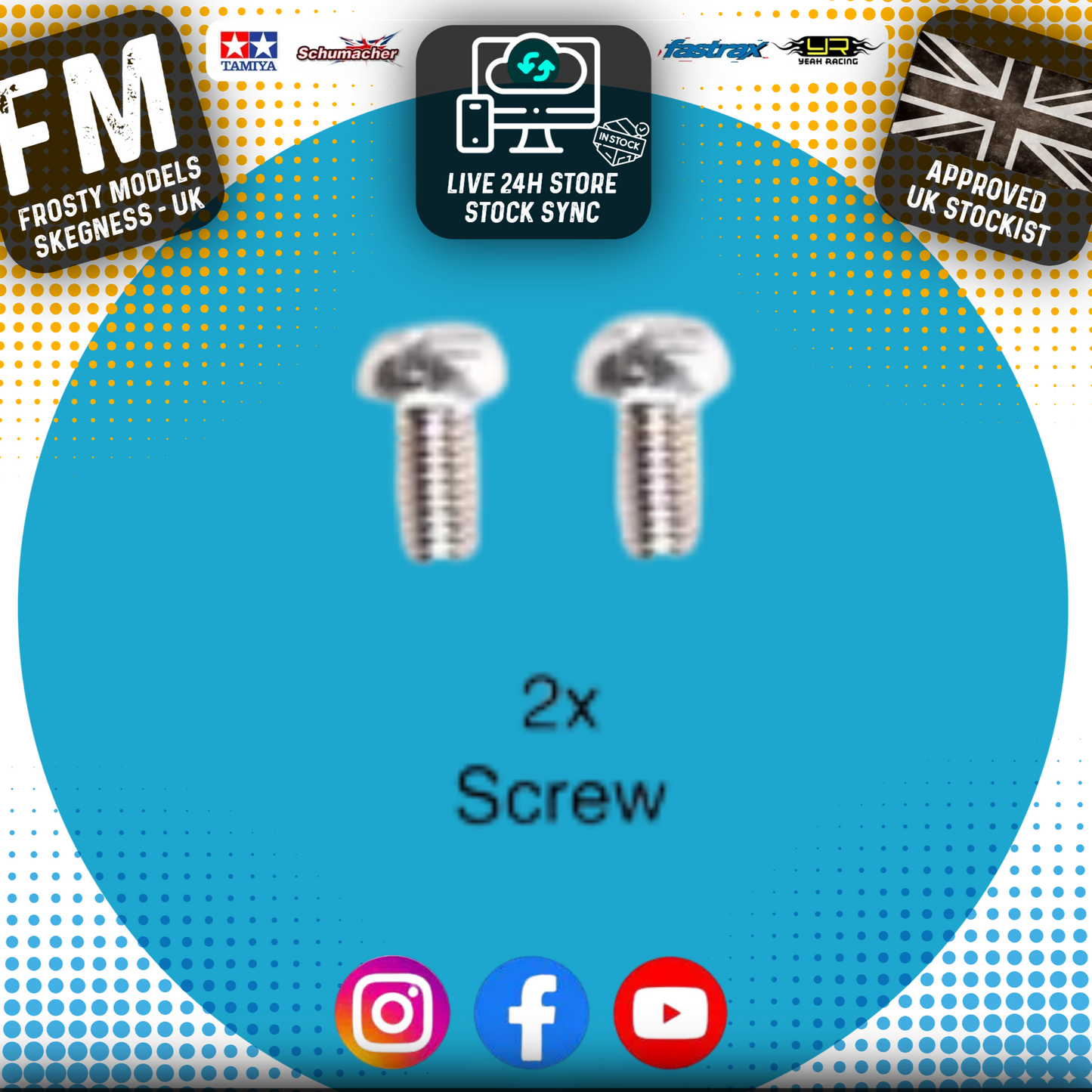 TAMIYA 9805636 - RC 3X6MM SCREW: 58257 (540 Motor Machine Screw) TT01E & TT02 (2pcs)