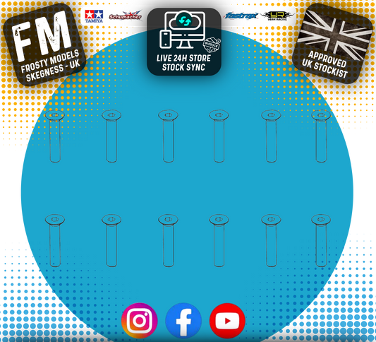 PD RACING SPARES - Flat Head Hex Screw M2.5 X 16MM 12PCS - PD502-031