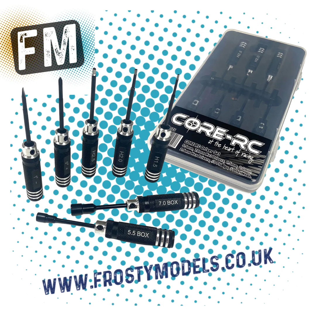 CORE RC MINI TOOL SET (7PCS) 1.5/2.0/2.5MM HEX / M3 & M4 SOCKET DRIVER SET - CR875