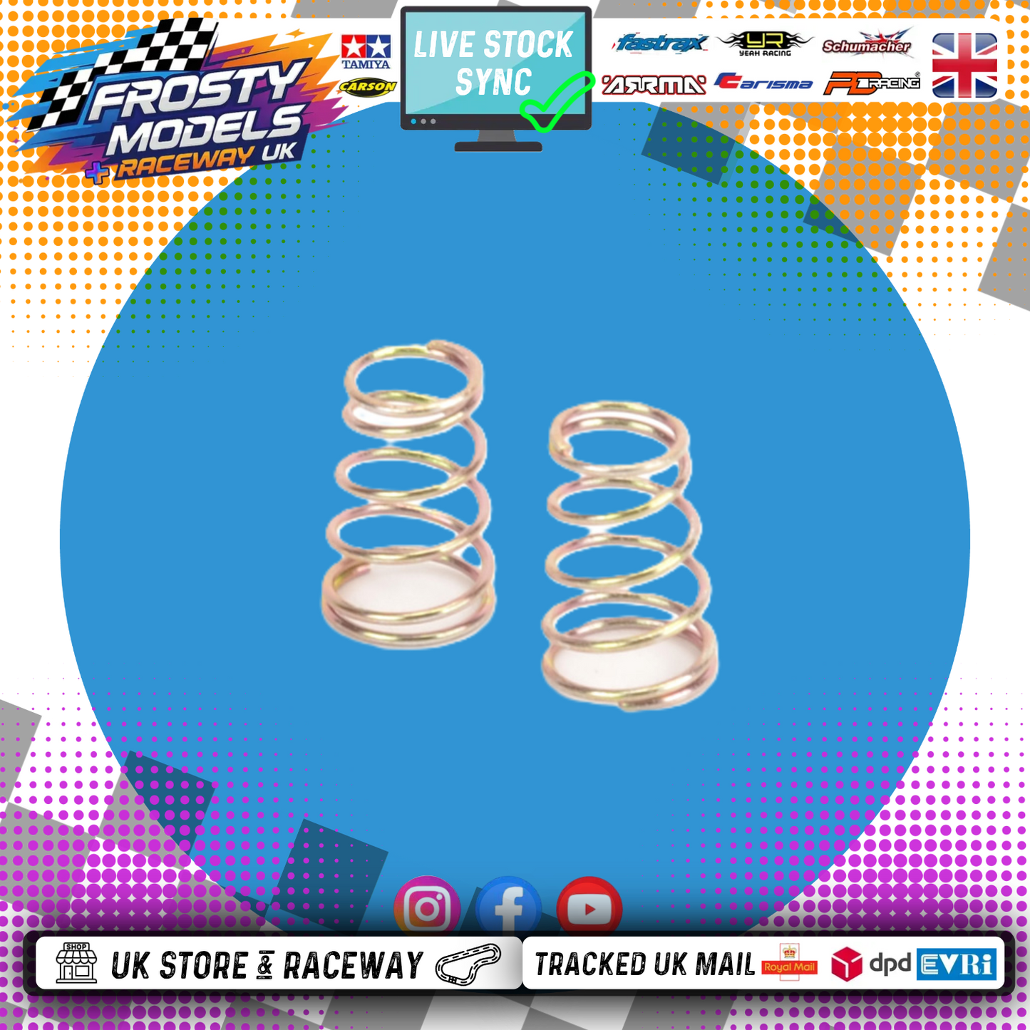 Schumacher - Rear Springs GOLD - Medium/Hard (1pr) - Atom & Icon (Kamtec Pro Mini Racer) U4840