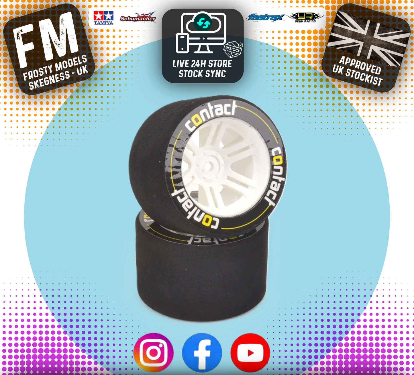 Contact - Drag Racing Tyres 1/10 - 45mm Wide 30sh 12mm Hex - JD30RA