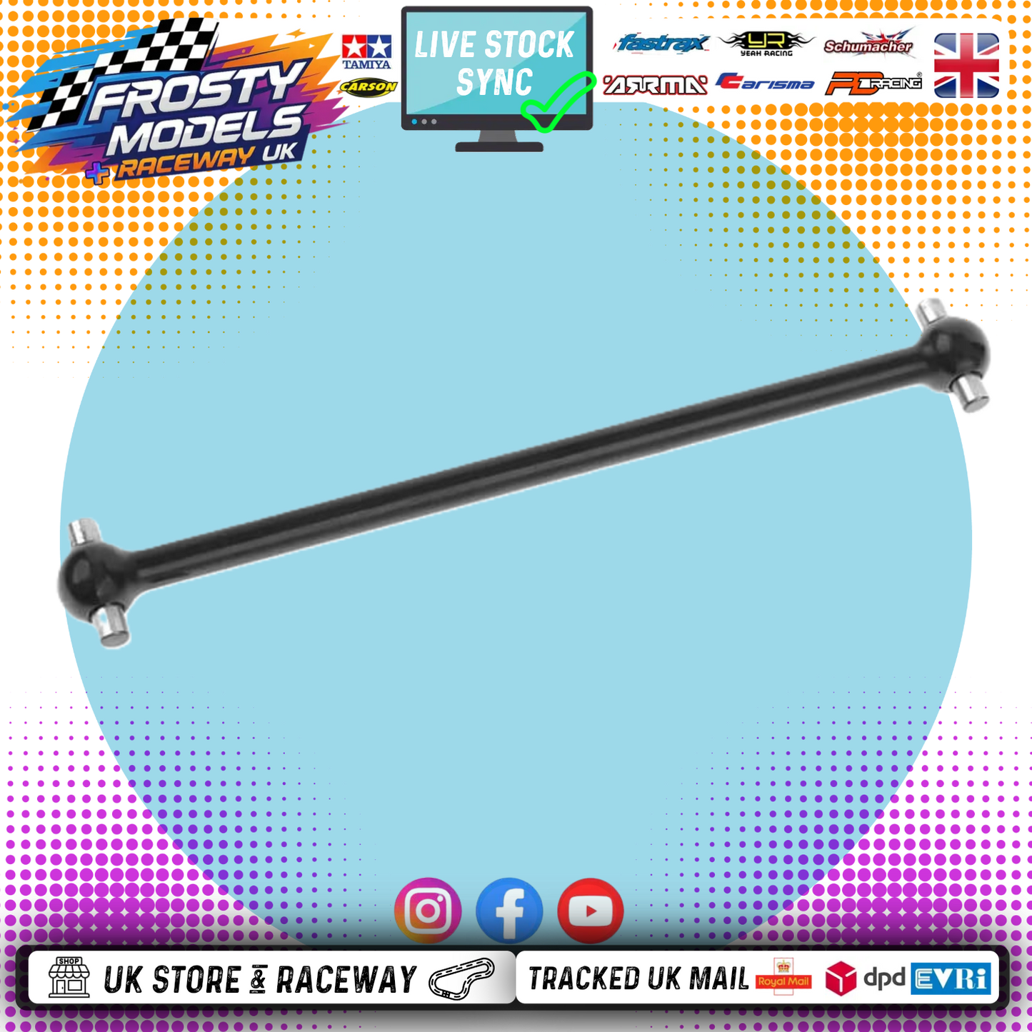 CORALLY - DRIVE SHAFT CENTRE FRONT/REAR 97MM STEEL - C-00180-1032