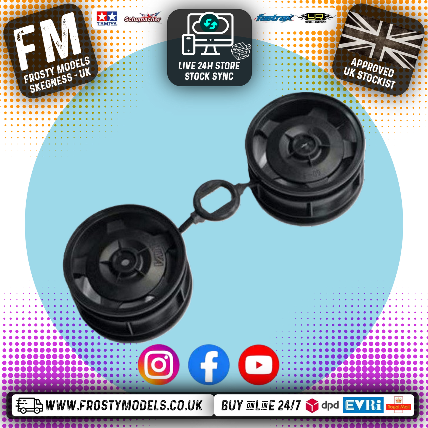 Tamiya 19335870 Astute 58550 Black rear Star Dish Wheels
