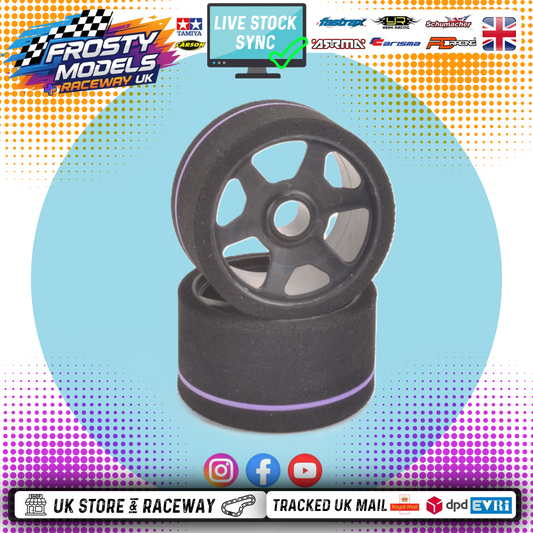 CONTACT RC - 1/12 GT12 LMGT3 Front 38Sh Purple - 43mm - JT2-38USF (1pair) Wheel & Tyre Set Pre-Glued (BRCA Recommend)