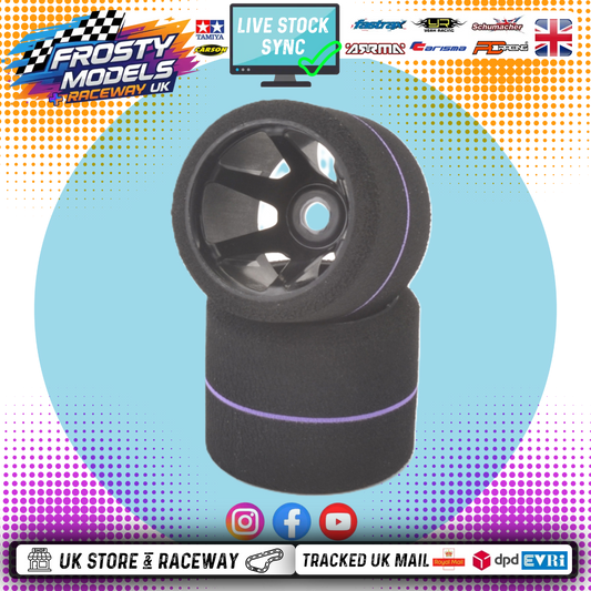 CONTACT RC - 1/12 GT12 LMGT3 Rear (12mm HEX) 38Sh Purple - 43mm - JT3-38USR (1pair) Wheel & Tyre Set Pre-Glued (BRCA Recommend)