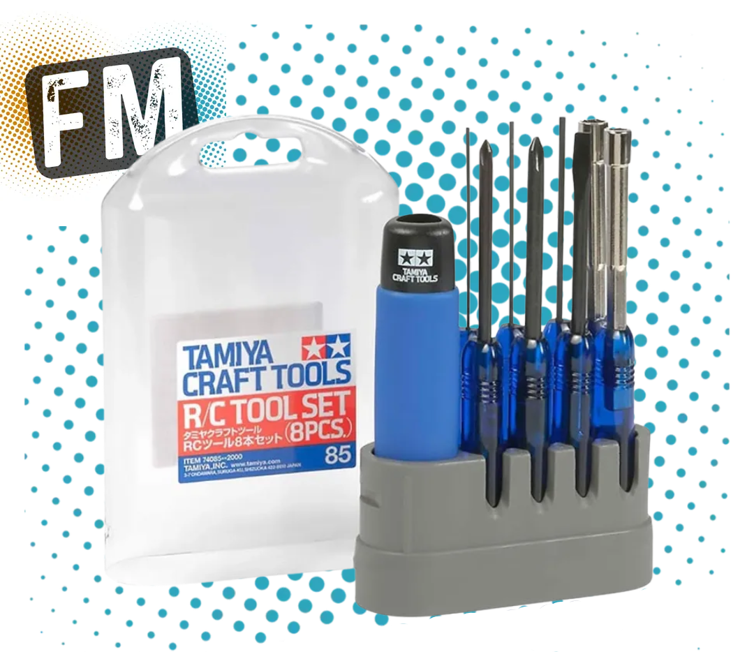 TAMIYA - 74085 RC TOOLS LARGE 8pc Screwdriver & Wrench set in case / Multi-tool