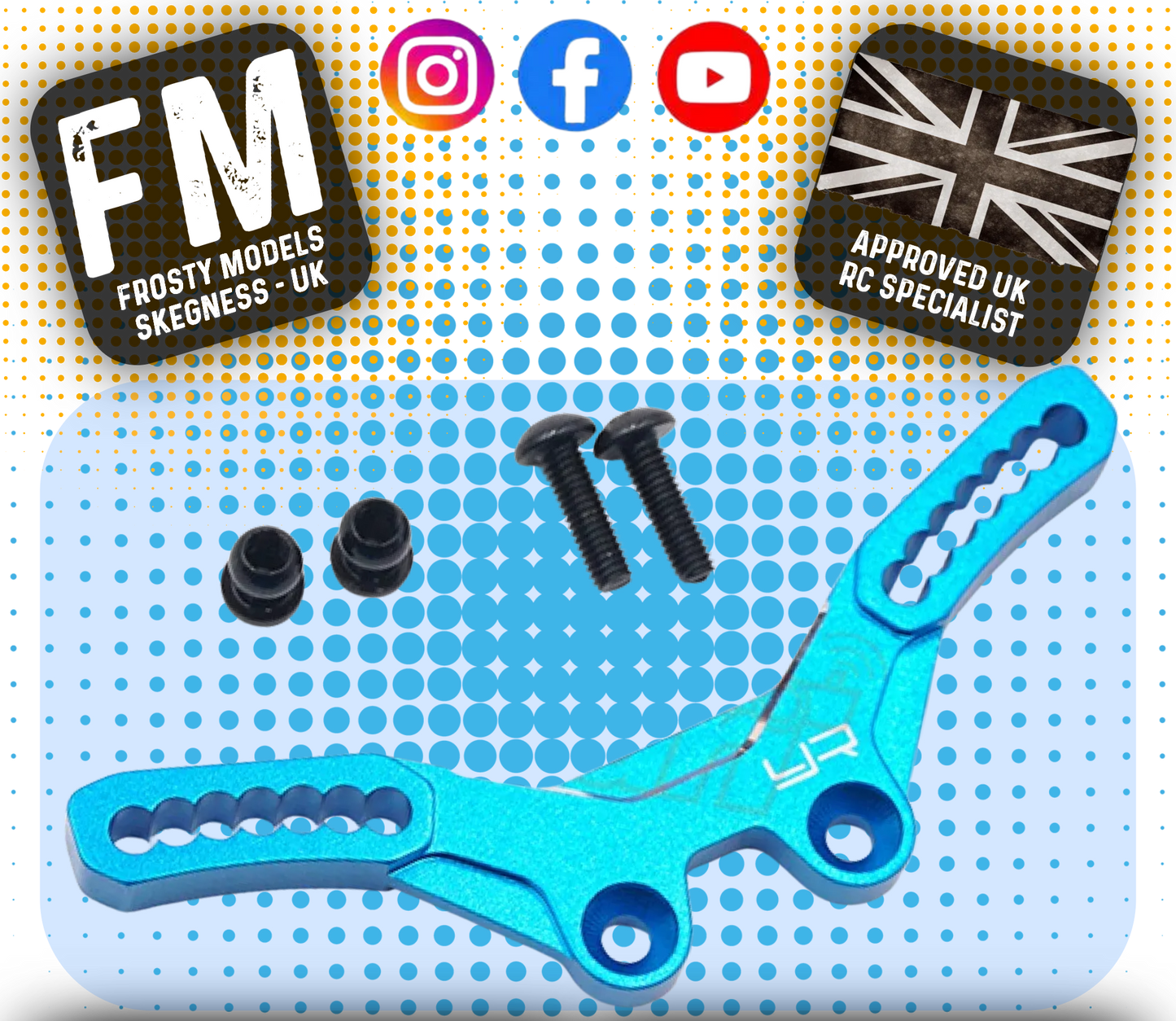 YEAH RACING - Tamiya M07 Aluminum Rear Damper Stay BLUE - TAMC-026BU