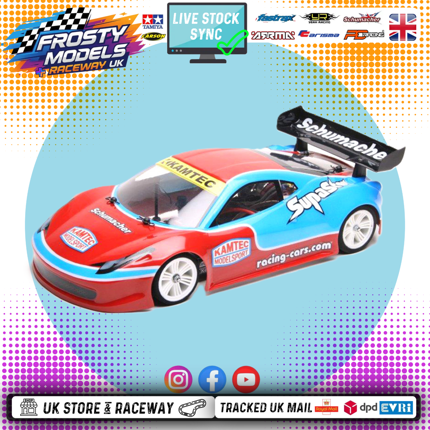 SCHUMACHER - 1/12 Unpainted Lexan GT12 Body - Type F (Atom) - G902 (201mm wheelbase / 164mm wide)