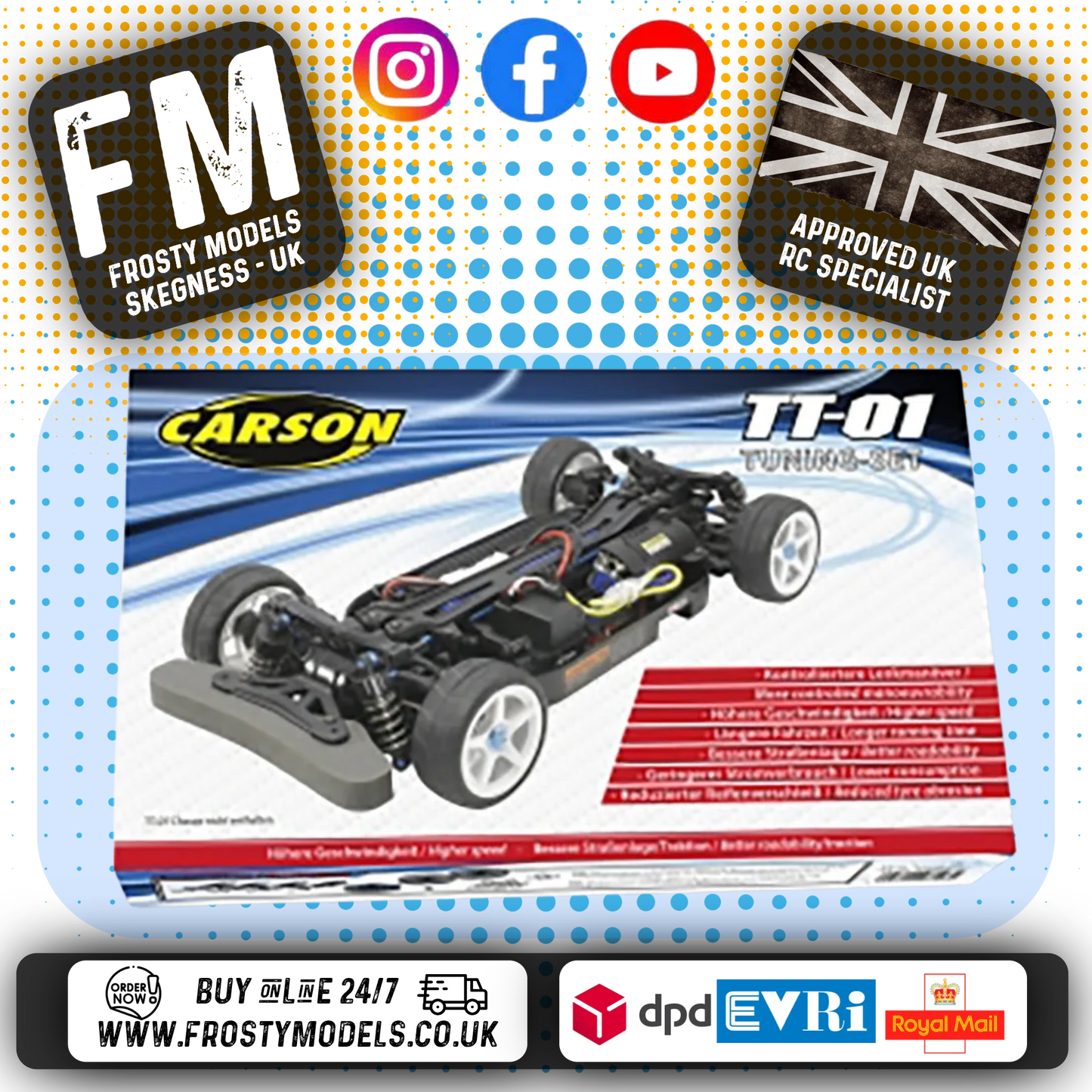 TAMIYA / CARSON TT02 TUNING SET - OIL FILLED SHOCKS, PINION, SPUR, BEARINGS