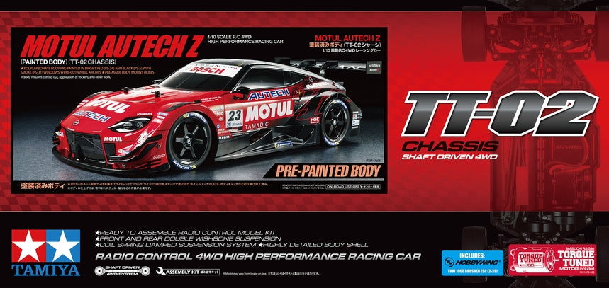 TAMIYA - 47503 Motul Autech Z Painted - 1/10 (TT02 kit) 4WD CAR INC's MOTOR & ESC