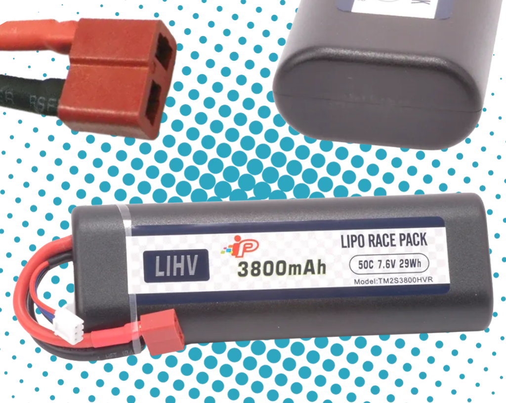 Intellect - RC CAR LIPO BATTERY (LIHV) 2S 3800mAh High Voltage 7.6v Stick DEANS T plug HC39 (FITS TT01E)