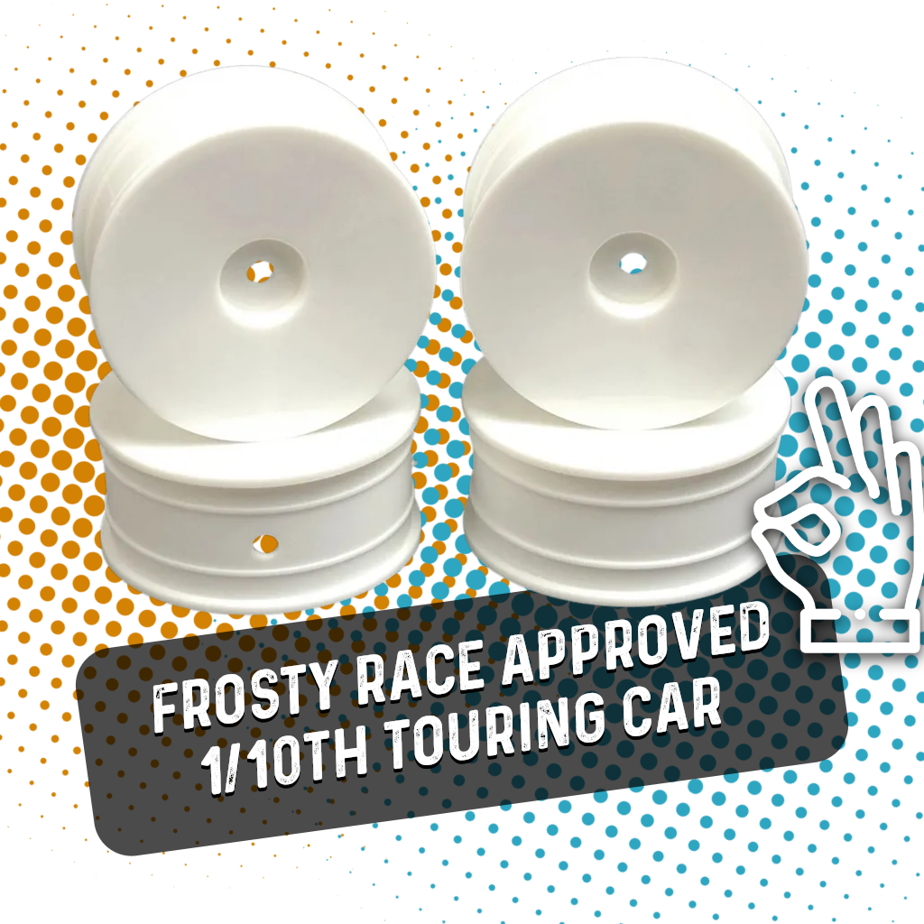 REV-LITE (4PC) 1/10 RC CAR WHEELS DISH WHITE - 24MM WIDE - U2500 (Schumacher