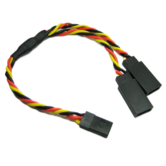 ETRONIX - 15CM 22AWG JR TWISTED Y LEAD EXTENSION WIRE - Servo Y Lead (Splitter) Use to add extra feed to fan, transponders or servos - ET0752