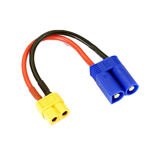 ETRONIX - FEMALE (Charger/ESC) XT60 TO MALE EC5 PLUG (Battery) CONNECTOR ADAPTOR Charging Lead - ET0842EC5