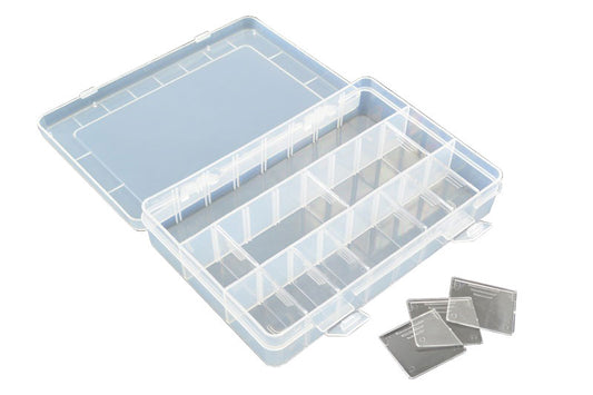 FASTRAX - RC PARTS/PINIONS/SCREWS BOX 200MMX135MM (15 SECTIONS) - FAST676-A