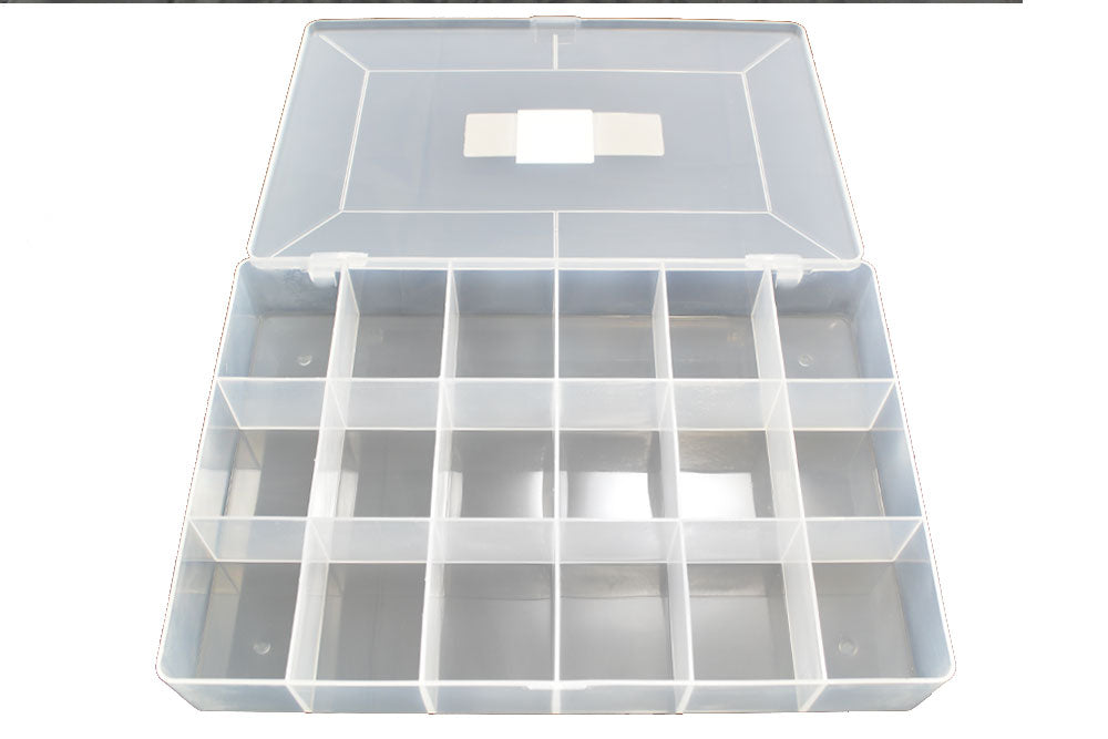 FASTRAX - RC PARTS/PINIONS/SCREWS BOX 275MMX180MM (18 SECTIONS) - FAST676-C