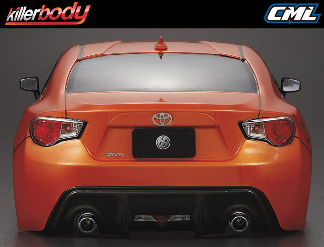 KILLERBODY - 1/10 TOYOTA 86 CAR BODY- 190MM PRE-PAINTED W/LIGHT BUCKETS - MET ORANGE - KB48567