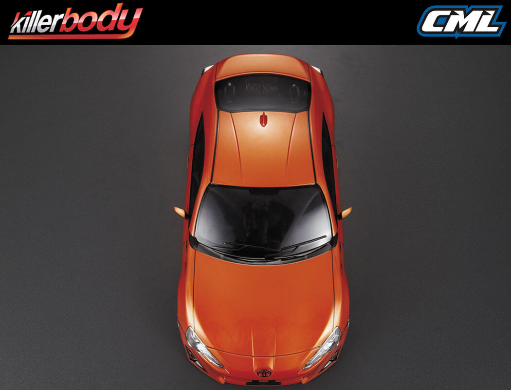 KILLERBODY - 1/10 TOYOTA 86 CAR BODY- 190MM PRE-PAINTED W/LIGHT BUCKETS - MET ORANGE - KB48567