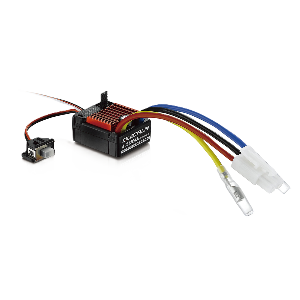 HOBBYWING - QUICRUN - WP1060 - 1/10 RC BRUSHED ESC - TAMIYA PLUG (60AMP) HW30120060007 (TT01E EURO TRUCK STOCK SPEC)