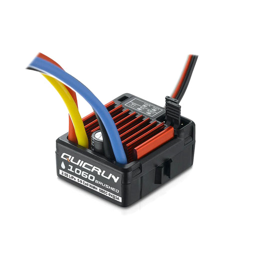 HOBBYWING - QUICRUN - WP1060 - 1/10 RC BRUSHED ESC - SBEC T PLUG (DEANS) (60AMP) HW30120060028 (TT01E EURO TRUCK STOCK SPEC)