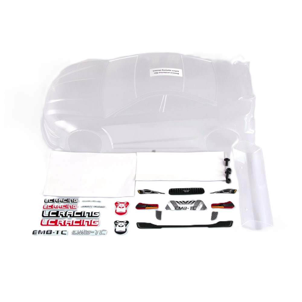 LC Racing - 1/10 190mm Wide RC Touring Car Body Shell - Clear Lexan - Racing CAR TC - Body Shell (256mm Wheelbase / 190mm Wide) - Fits TT01 / TT02 - LC6186