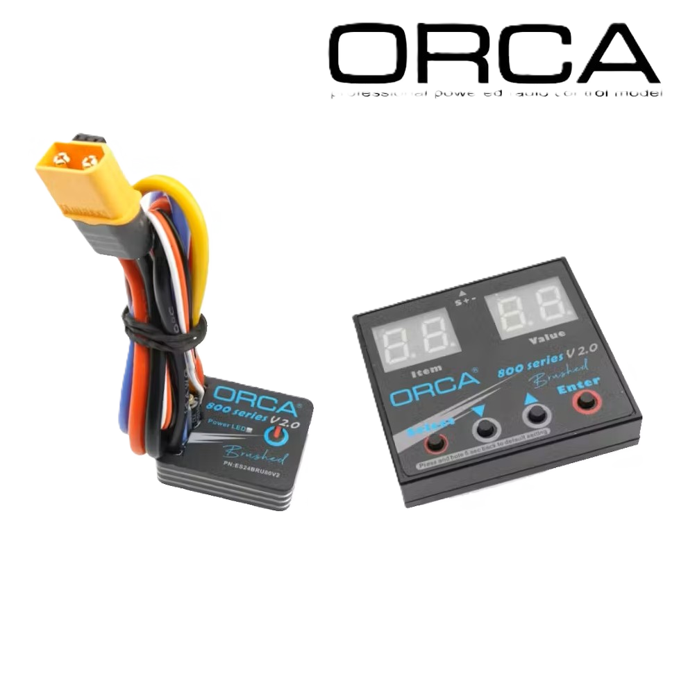OR-ES24BRU80V2 - ORCA 800 SERIES V2.0 – BRUSHED ELECTRONIC SPEED CONTROLLER WITH PROGRAM CARD (WATER RESISTENT)