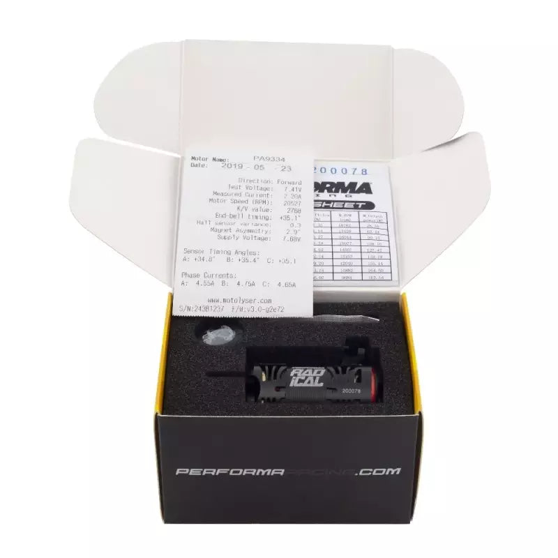 Performa P1 - Radical 540 Size Sensored Brushless Stock Spec V2 Motor - 21.5T - Qualified BRCA - PA9414