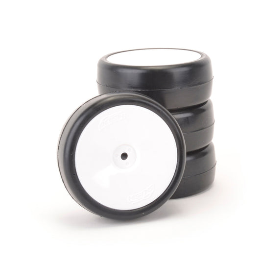 RUSH - 1/10 WHEELS & TIRES / TYRES Carpet PRE-GLUED - 28X - Dish (4pcs) - RU0362 (Recommend Louth & Frostys)