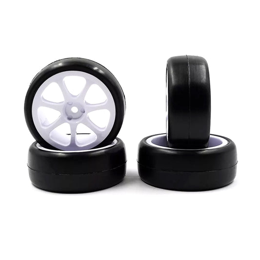 RUSH - 1/10 WHEELS & Carpet TIRES / TYRES PRE-GLUED - 28CPM - 7 Spoke - RU0633 (Recommend Louth & Frostys)