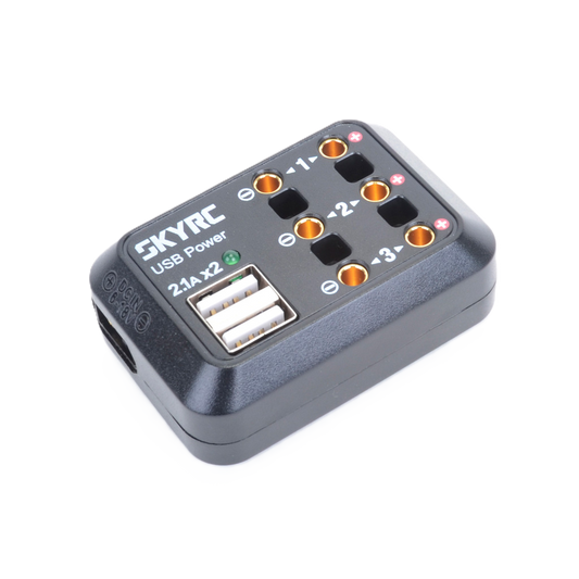 SKY RC - XT60 DC Power Distributor 4mm outputs & 2x USB (Power from your Sky RC Charger Port) SK-600114-01