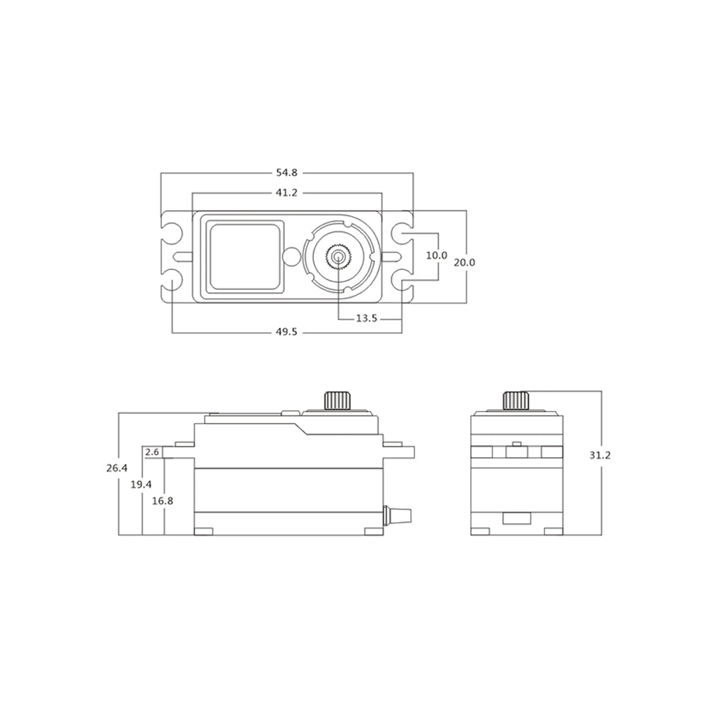 SRT - Metal Geared, Fast, Coreless & Low Profile - HV 6.0V ~ 7.4v STD Digital Servo - SRTCH6012 (6.0v): 0.07 sec - (Ideal for 1/10 On-road Cars / Euro Trucks)