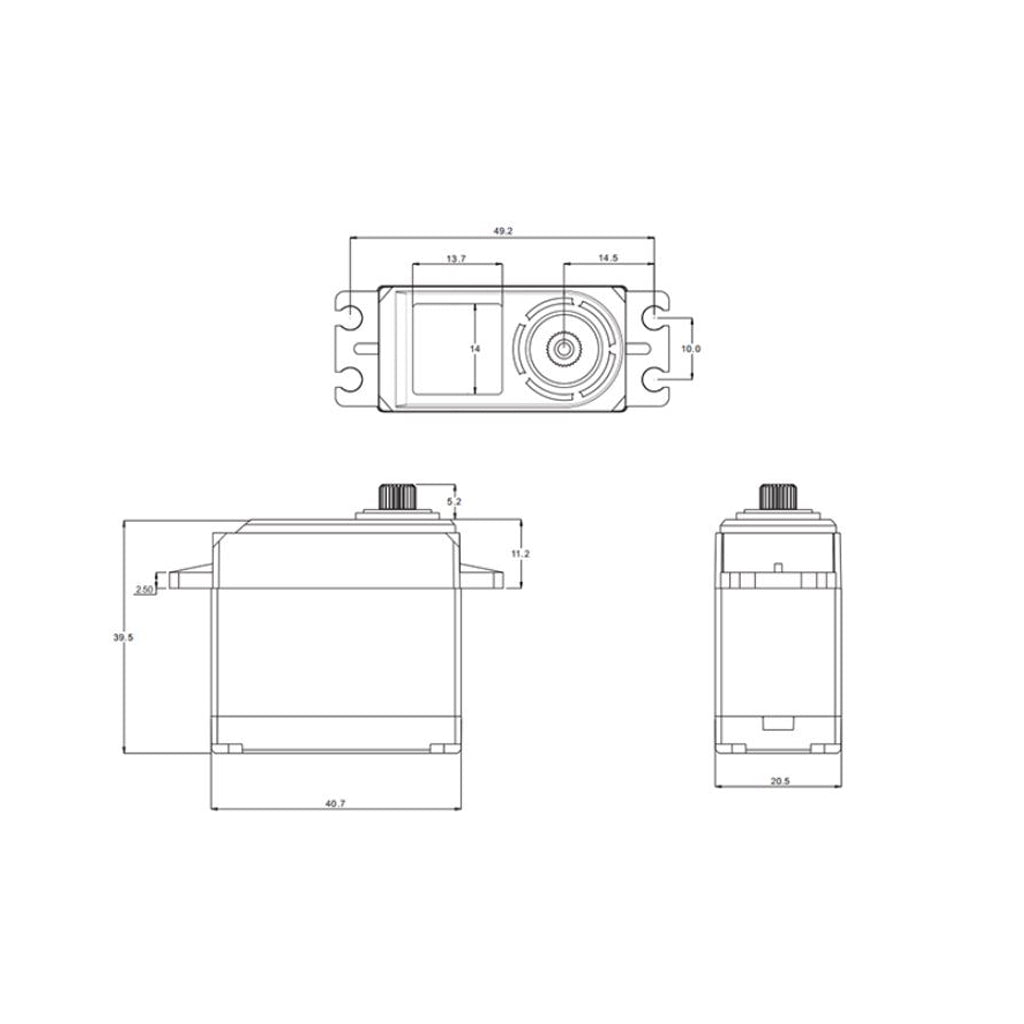 SRT - MG LV Waterproof 4.8V ~ 6v STD Digital Servo - SRTDL5020 (6.0v): 0.16 sec / 20.0kg) (Recommended for 1/10 Off Road)