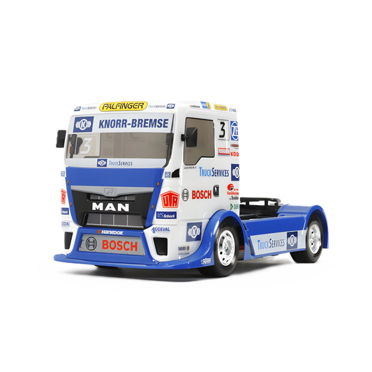 TAMIYA - 51606 MAN TEAM HAHN CLEAR Euro Truck BODY SHELL SET 1/14 - (w/ H PARTS & STICKERS, BUMPERS, MANUAL & FIXINGS)