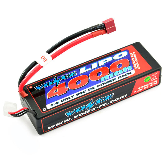VOLTZ - RC CAR LIPO BATTERY 4000MAH 2S 7.4V 50C HARDCASE STICK PACK - DEANS - VZ0310