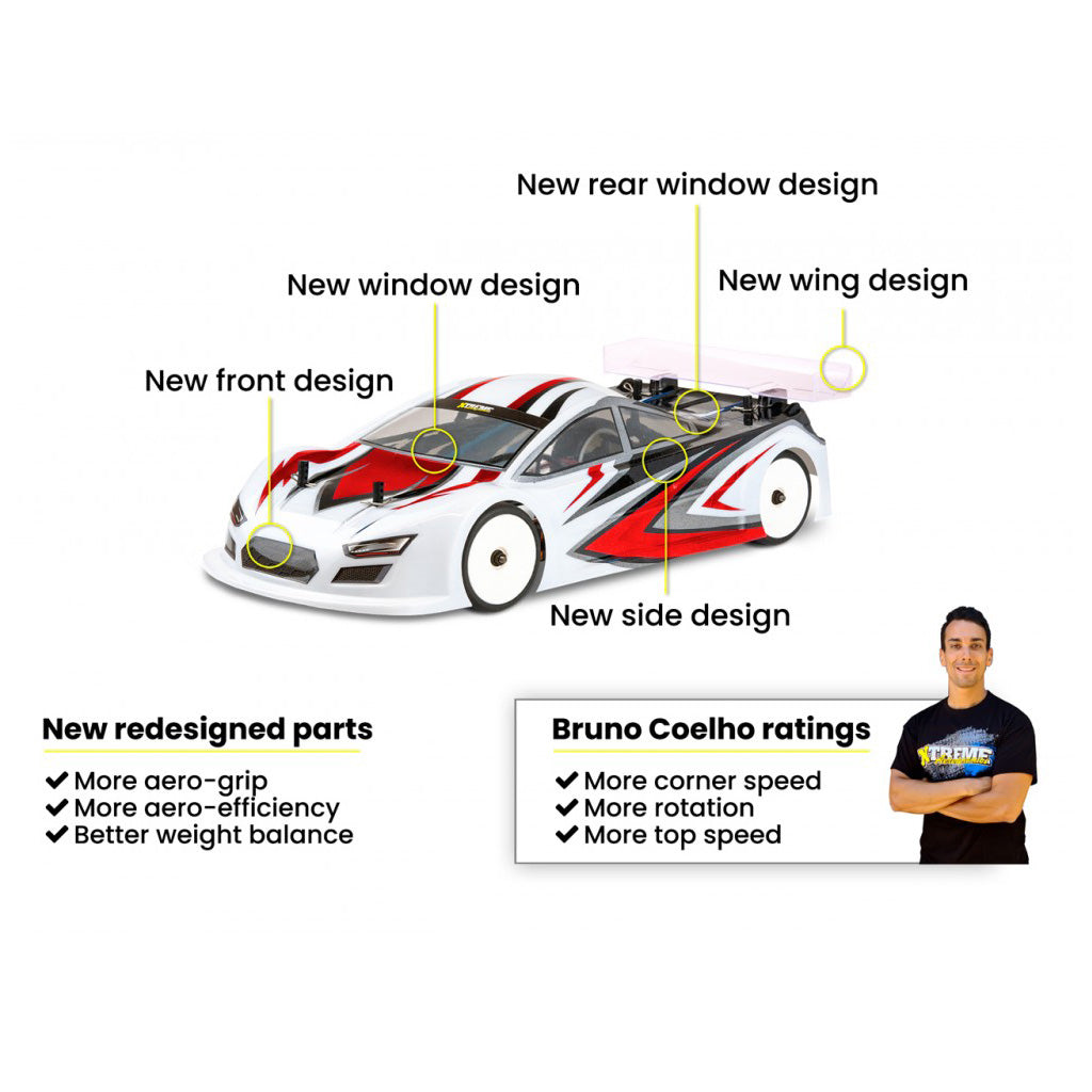 TWISTER SPECIALE - RC CAR BODY SHELL 1/10 190MM - TC ULTRA LIGHTWEIGHT - XTMTB0415-UL